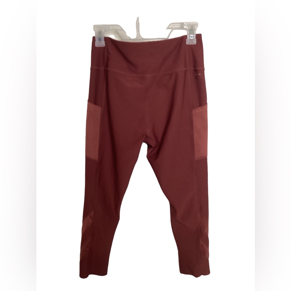 Mondetta Performance+Luxury Workout Leggings Burgundy Sz M